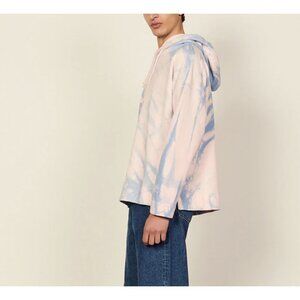 Sandro Tie Dye Cotton Hoodie Blue / Pink ( S )